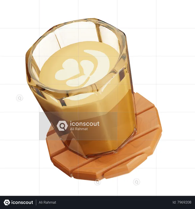 Vaso de cafe frio  3D Icon