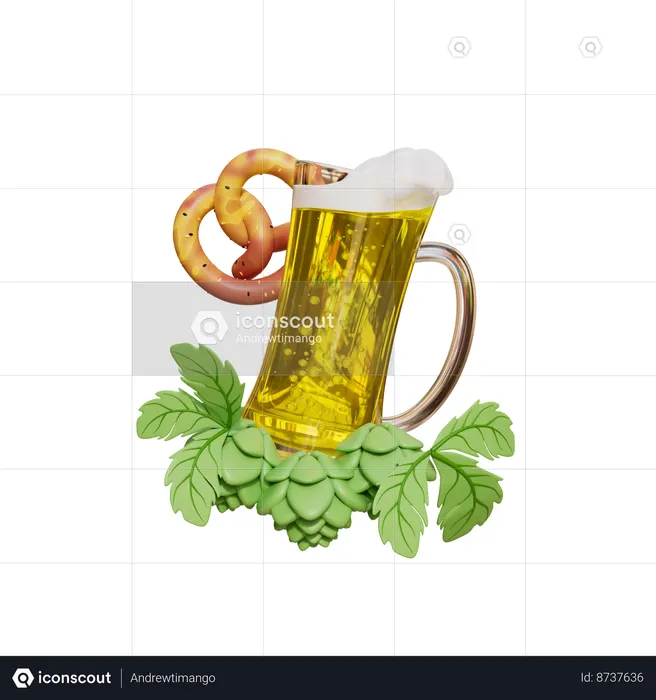 Vaso de cerveza  3D Icon