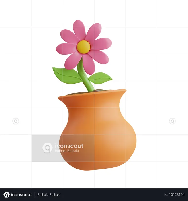 Vaso de flores  3D Icon