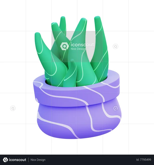 Vaso de grama  3D Icon