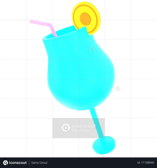 Vaso de jugo  3D Icon