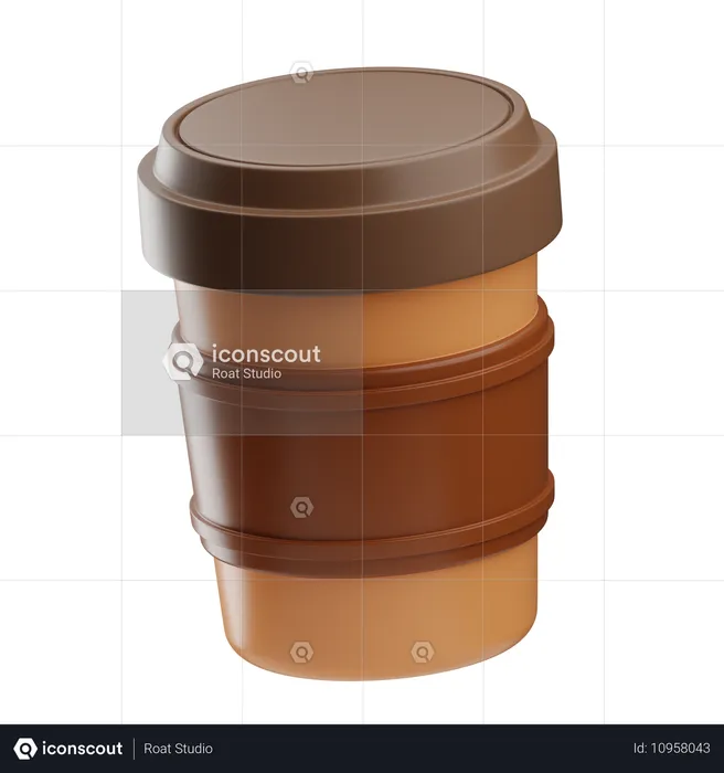 Vaso de papel  3D Icon