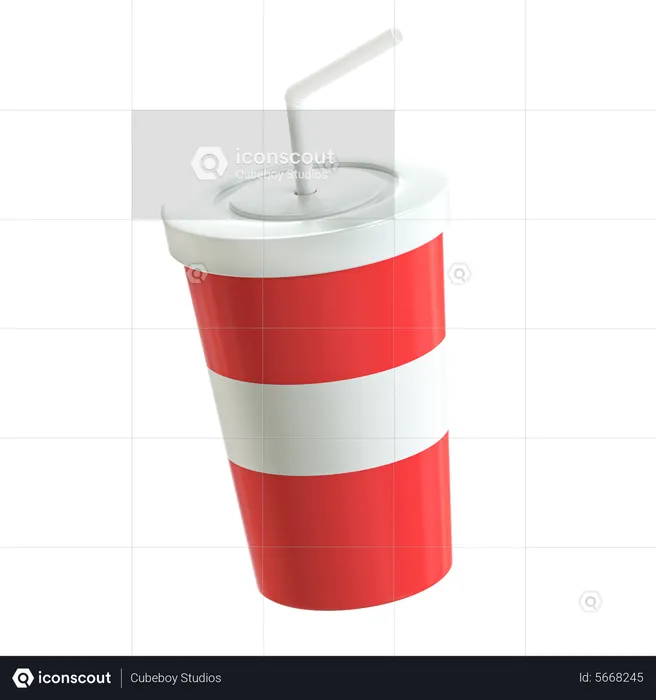 Taza de refresco  3D Icon