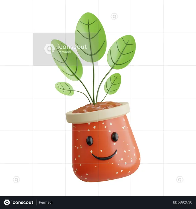 Lindo vaso de planta  3D Icon