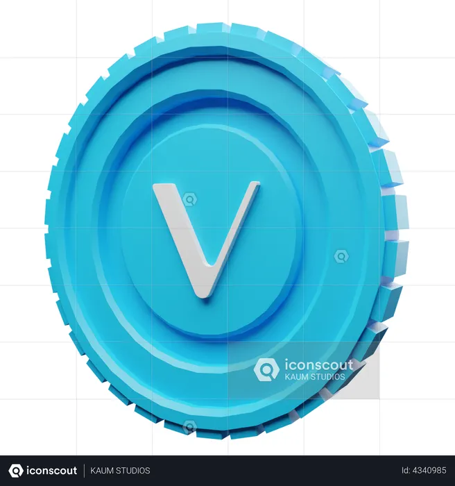VeChain Coin  3D Illustration