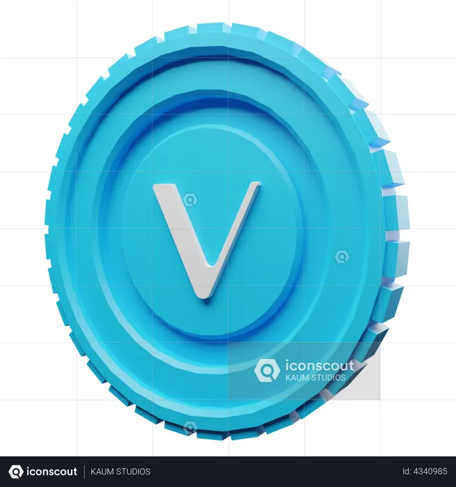 Moneda vechain  3D Illustration