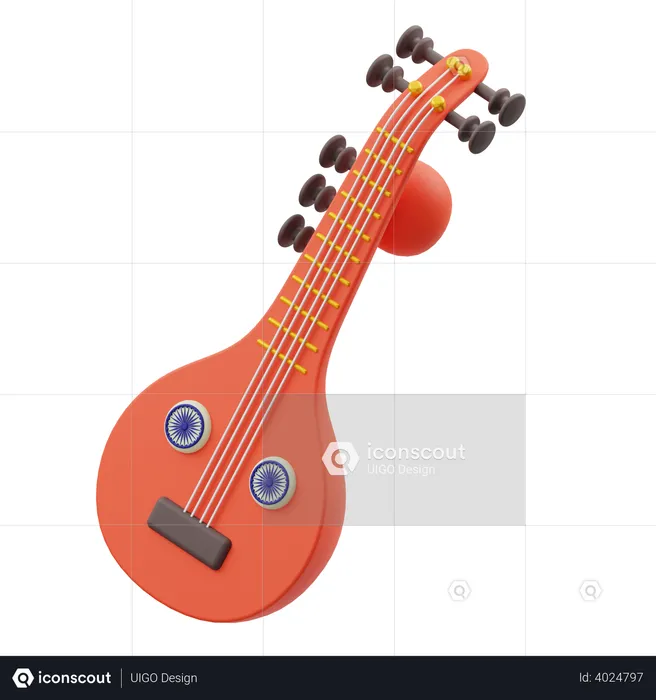 Veena  3D Illustration