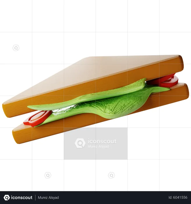 Veg Sandwich  3D Icon