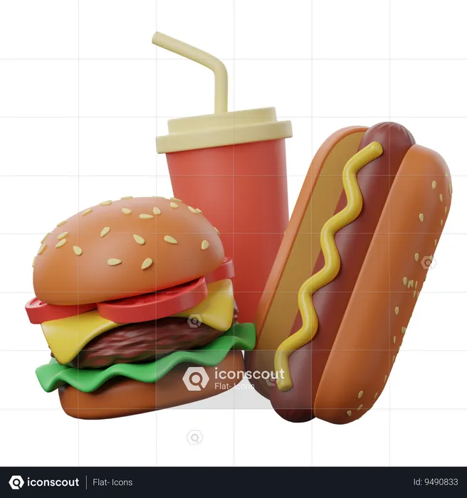 Vegan Junk Food  3D Icon