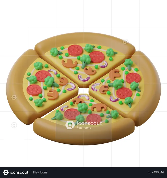 Vegan Pizza  3D Icon