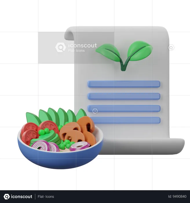 Vegan Recipe  3D Icon