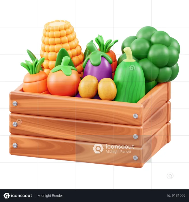 Vegetable Basket  3D Icon