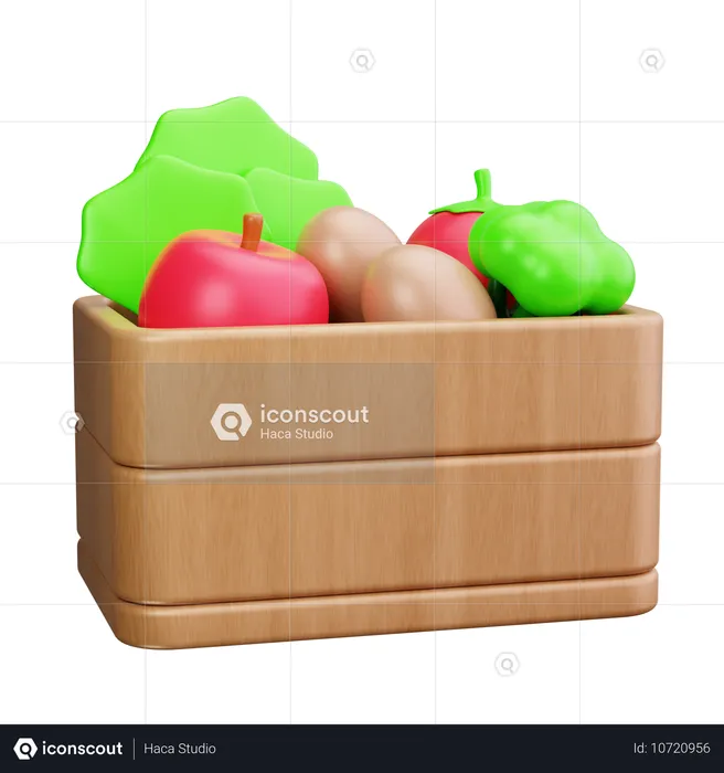 Vegetable Basket  3D Icon