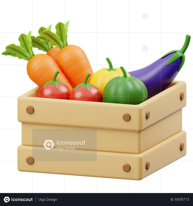 Vegetable Basket  3D Icon