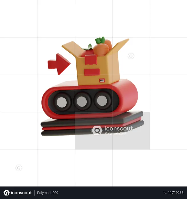 Vegetable Sorting Line  3D Icon