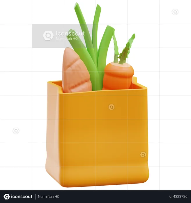 Vegetables Bag  3D Illustration
