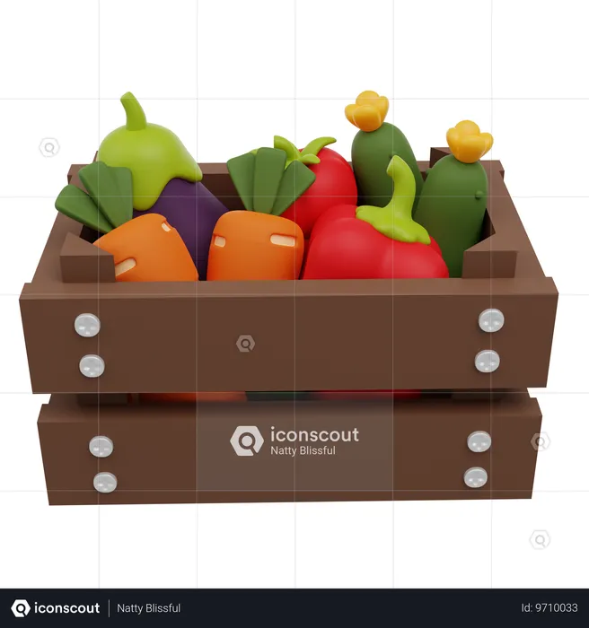 Vegetables Basket  3D Icon