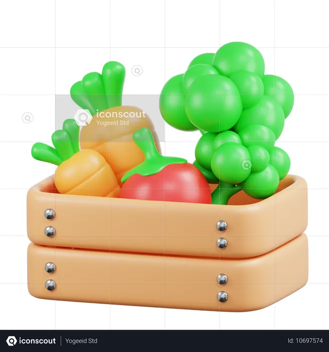 Vegetables Basket  3D Icon