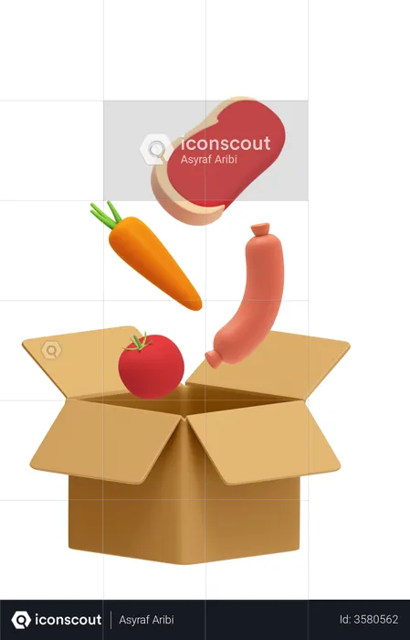 Vegetables Parcel  3D Illustration