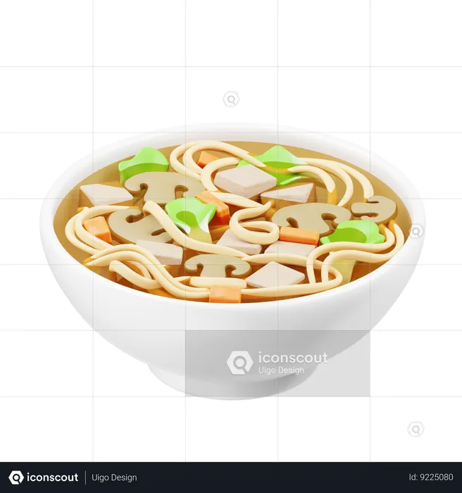 Vegetarian Udon Noodle Soup  3D Icon