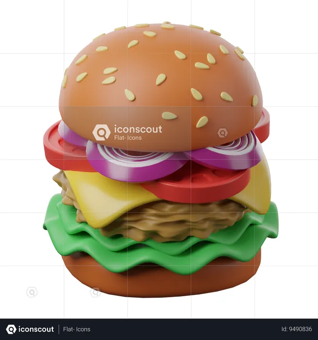 Veggie Burger  3D Icon