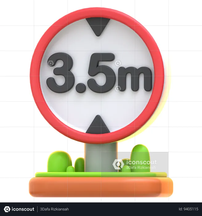 Vehicle Height Limit Sign  3D Icon