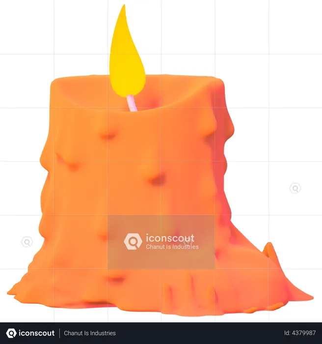 Vela acesa  3D Icon