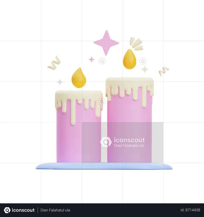 Vela de aniversário  3D Icon