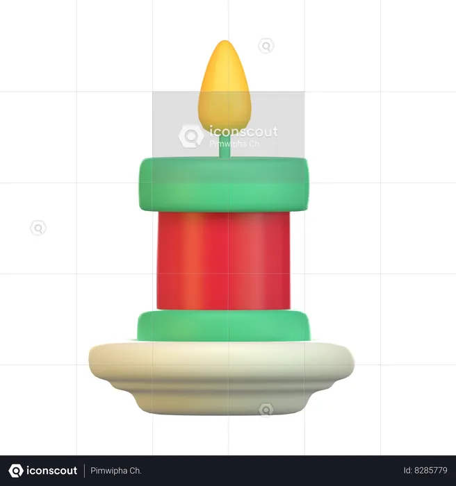 Vela de navidad  3D Icon