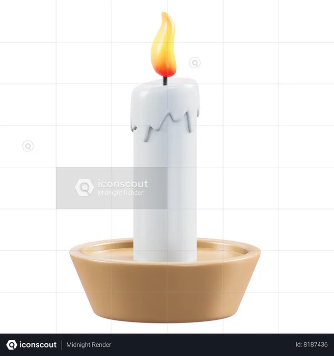 Vela encendida  3D Icon