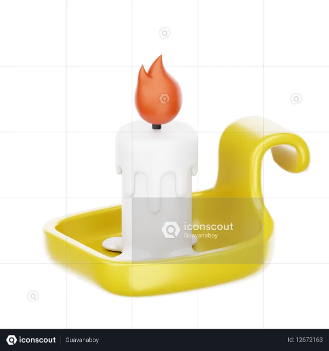 Vela acesa  3D Icon