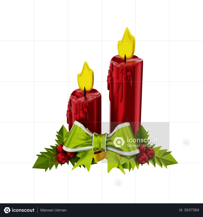 Velas de natal  3D Illustration