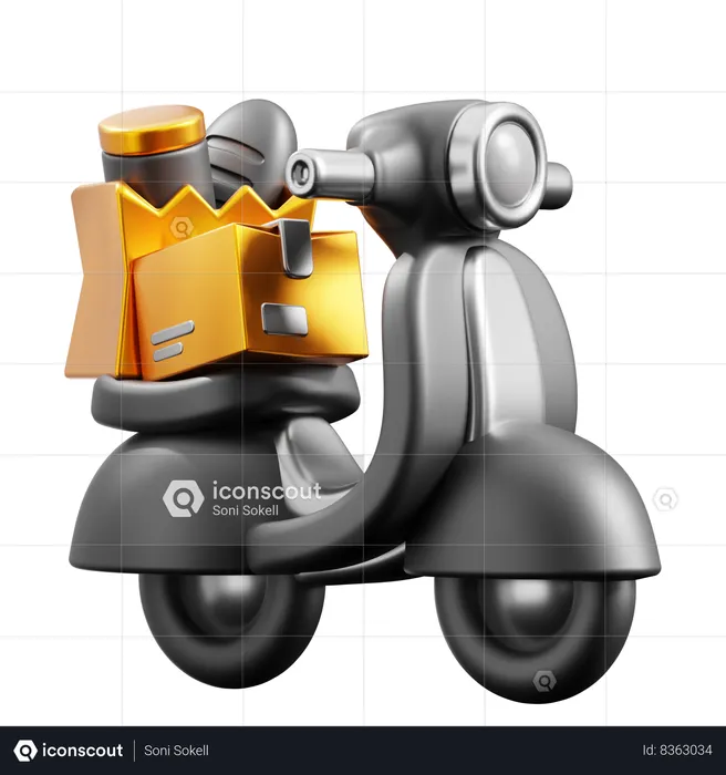 Vélo de livraison  3D Icon