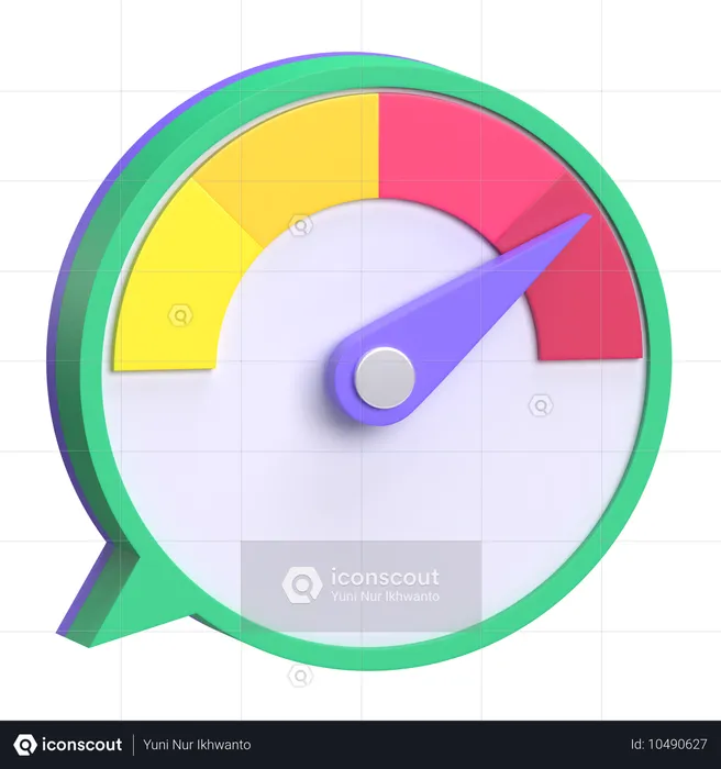 Velocímetro y chat de burbujas  3D Icon