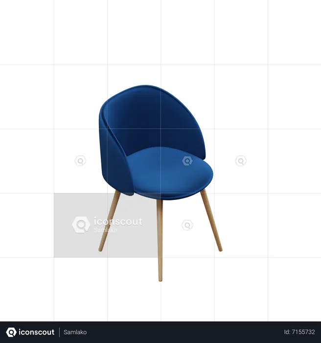 Velvet Dining Chair  3D Icon