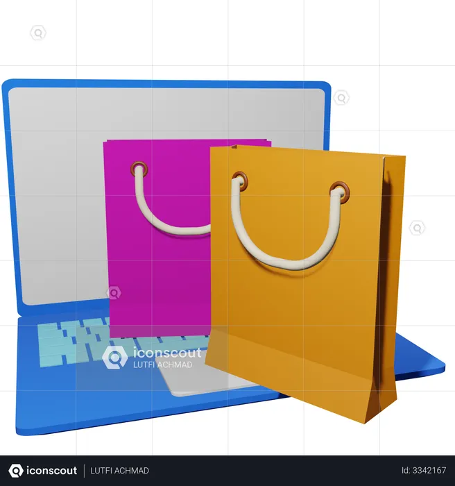 Venda de compras on-line  3D Illustration