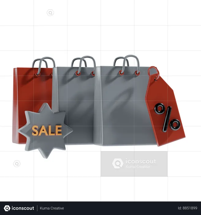 Venda compras  3D Illustration