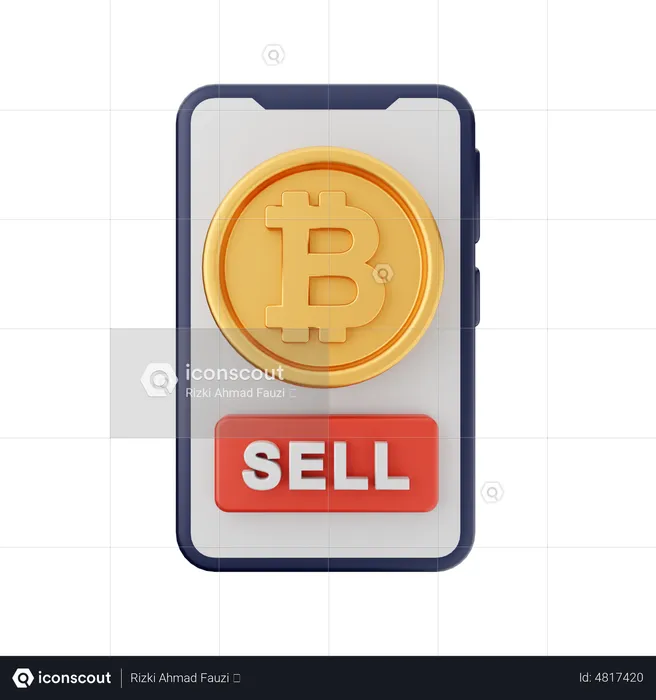 Vender bitcoin on-line  3D Icon