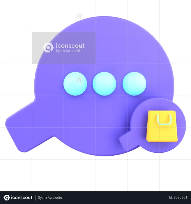 Chat avec le vendeur  3D Icon