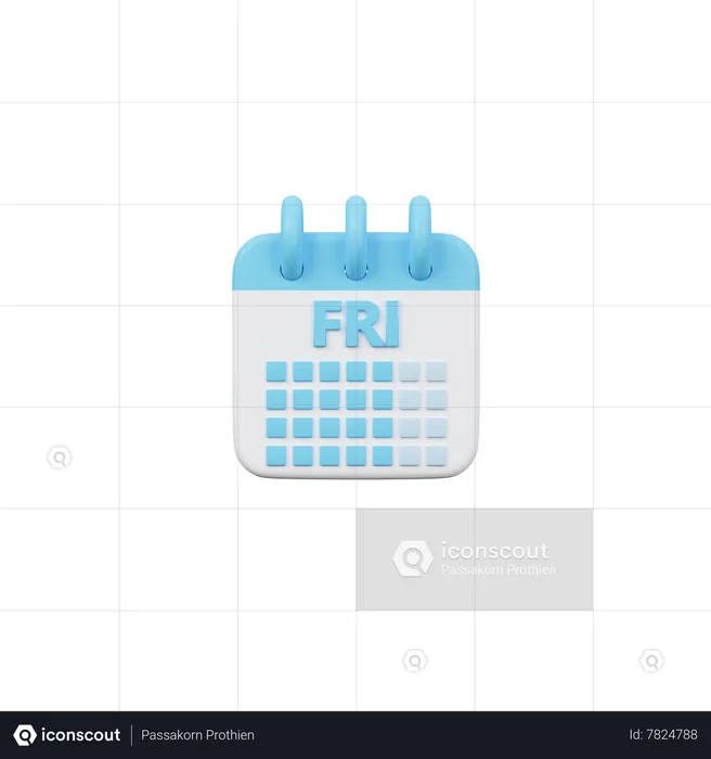 Calendrier du vendredi  3D Icon