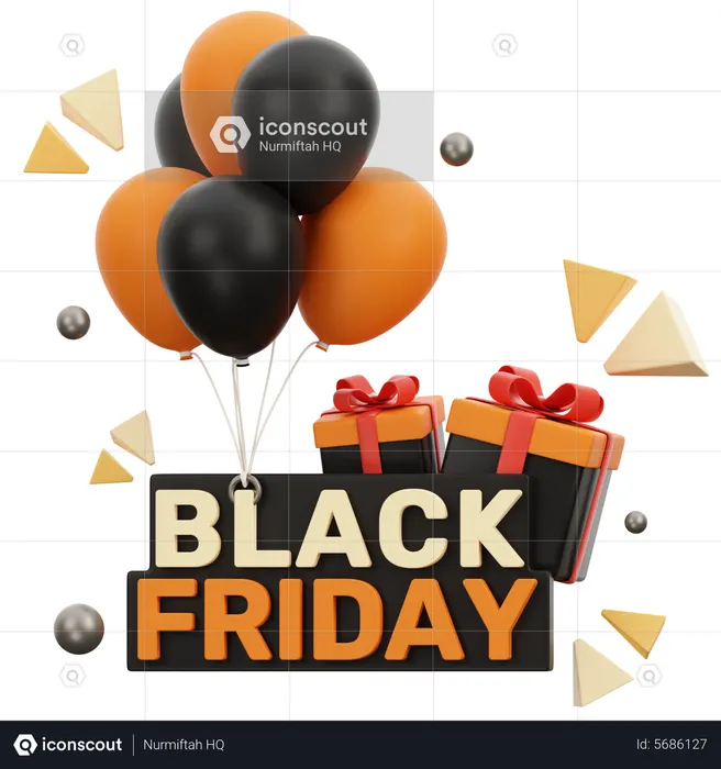 Vendredi noir et ballon  3D Icon