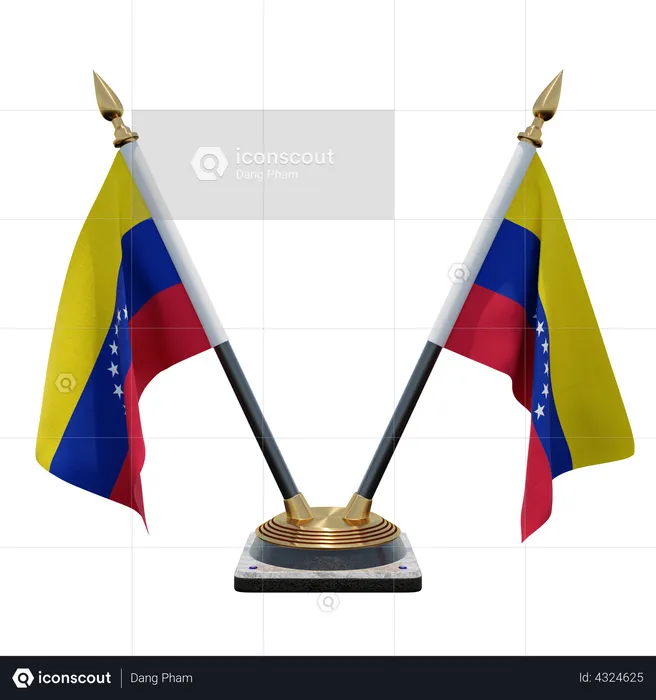 Soporte de bandera de doble escritorio de Venezuela Flag 3D Flag