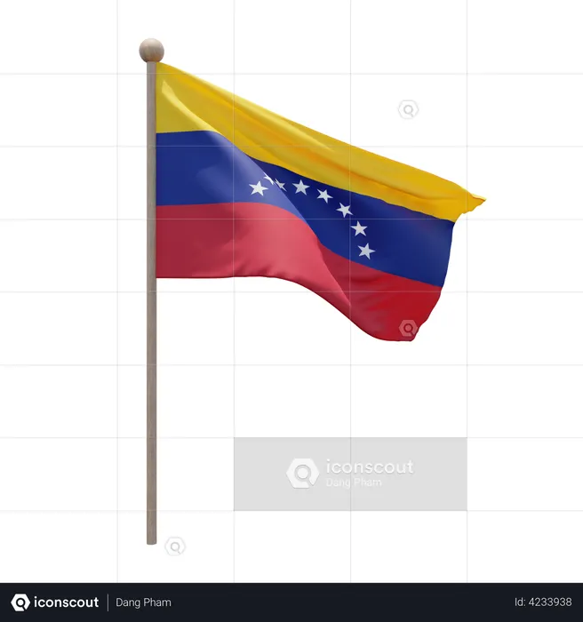 Venezuela Flag Pole  3D Flag