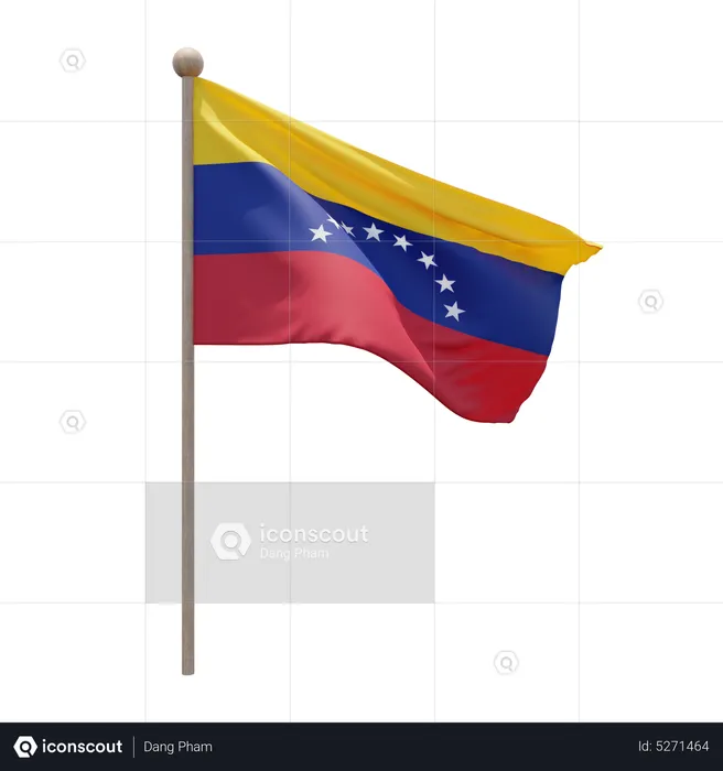 Venezuela Flagpole Flag 3D Icon