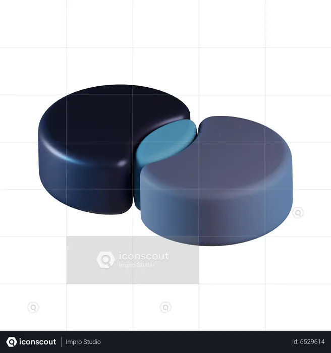 Venn Chart  3D Icon