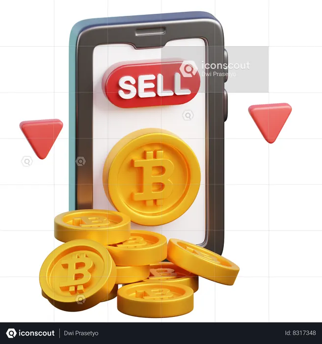 Vendiendo bitcoins  3D Icon