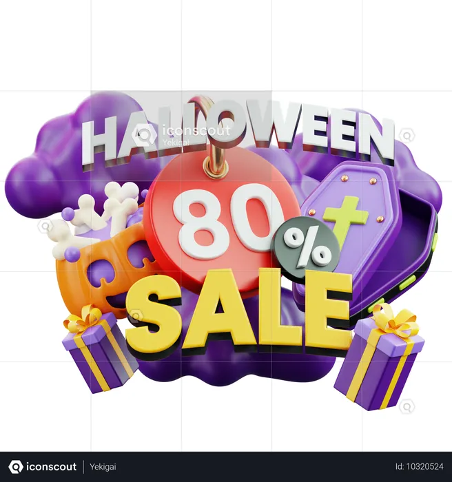 Venta de Halloween  3D Icon