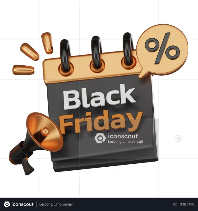 Oferta de viernes negro  3D Icon