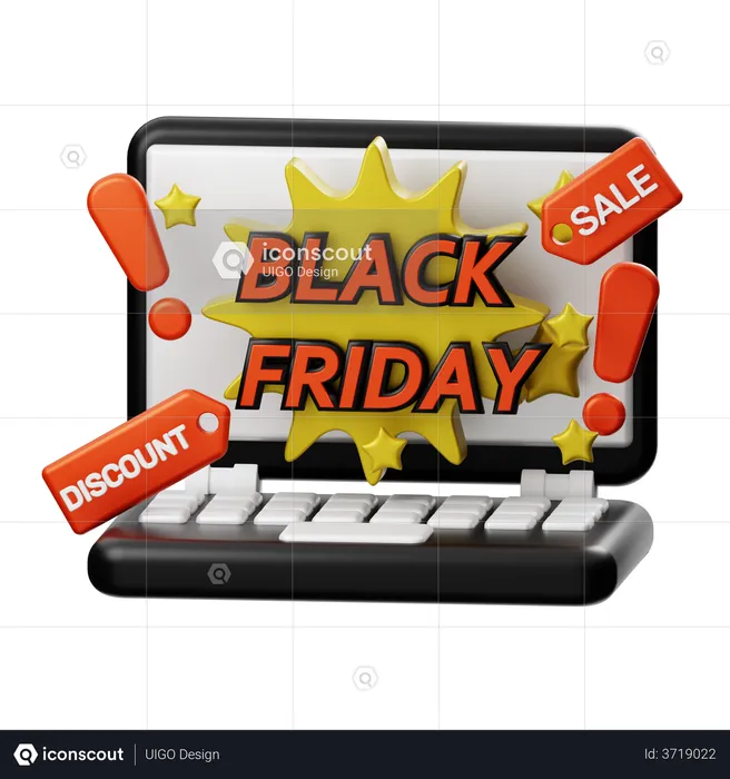 Oferta de viernes negro  3D Illustration