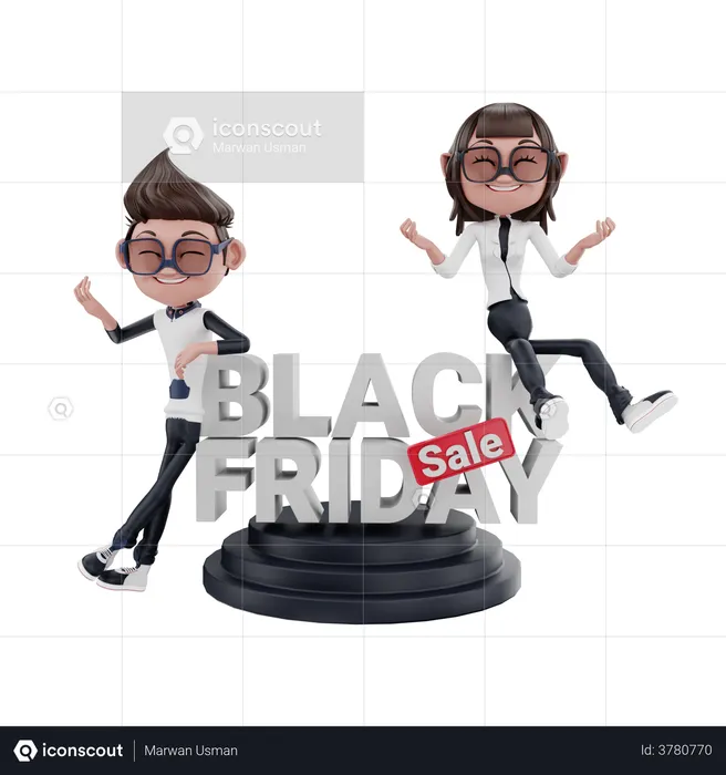 Oferta de viernes negro  3D Illustration